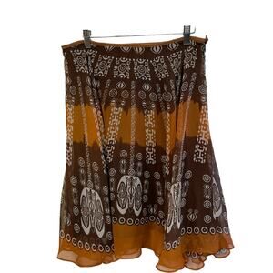Alyn Paige New York Flowy Tribal Print Geometric Skirt Size 10